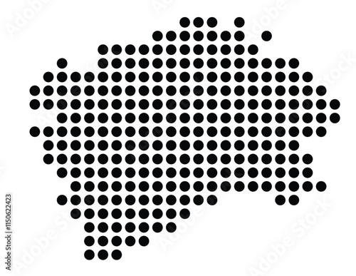Symbol Map of the City Praha (Czechia) showing the city with a pattern of just a few black dots