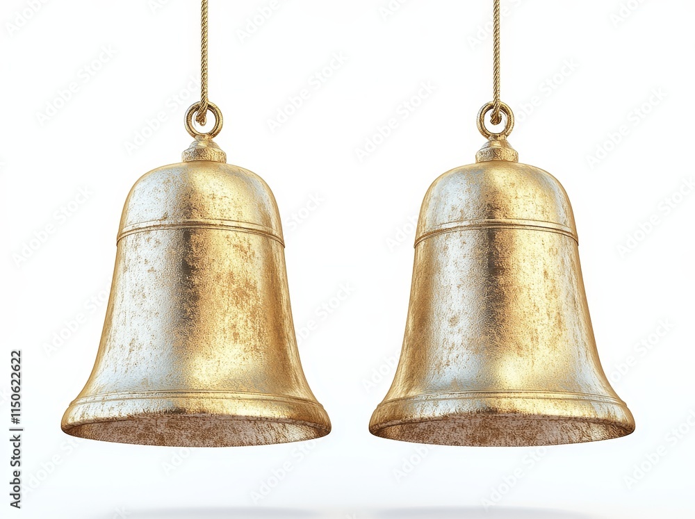 isolated golden christmas bell with a clear background isolated golden christmas bell with a clear background