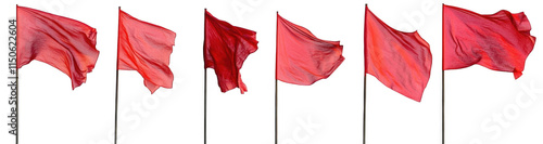 Set of red flags, cut out
 photo