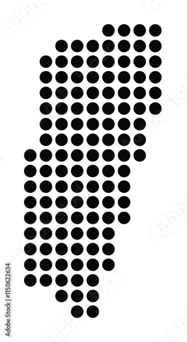 Symbol Map of the City Vor Frelsers (Denmark) showing the city with a pattern of just a few black dots