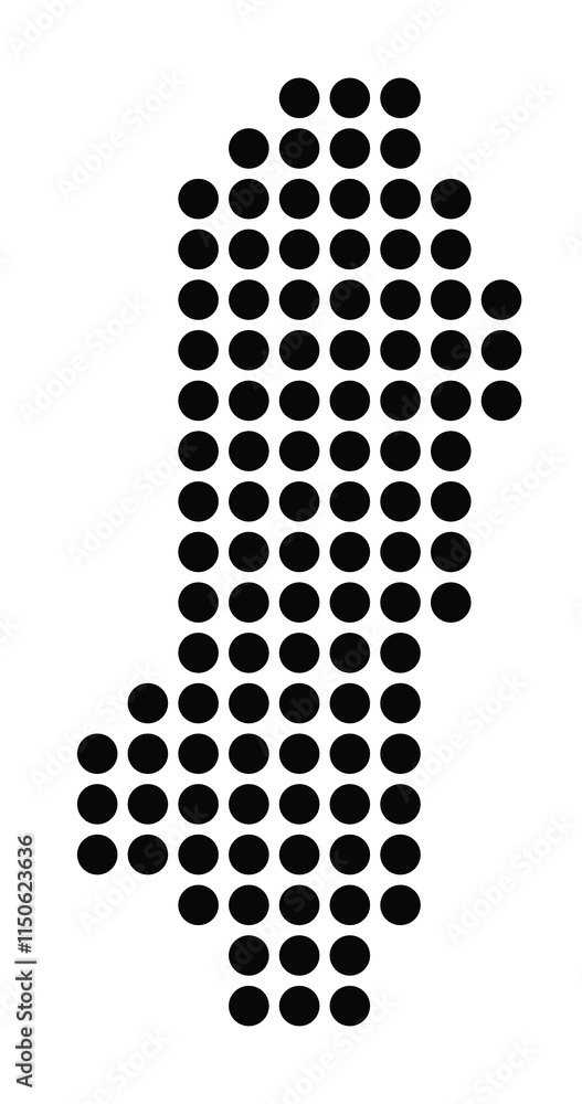 Symbol Map of the City Linea de la Concepcion, La (Spain) showing the city with a pattern of just a few black dots Symbol Map of the City Linea de la Concepcion, La (Spain) showing the city with a pattern of just a few black dots