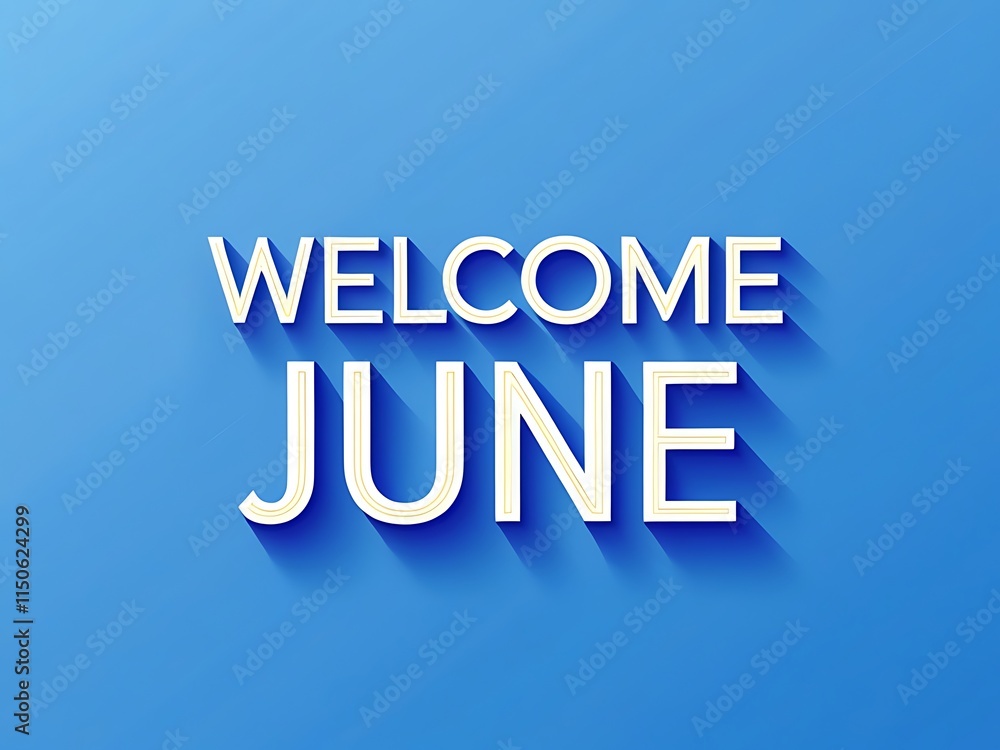 Welcome June A Blue Background Greeting Welcome June A Blue Background Greeting
