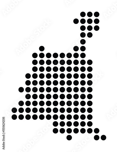 Symbol Map of the City Palmas de Gran Canaria, Las (Spain) showing the city with a pattern of just a few black dots