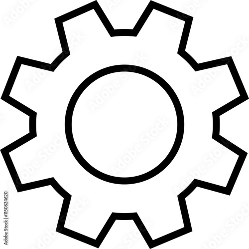 Gear icons. Parameter or setting symbol. Isolated vector for apps or website on transparent background cog wheel, engine circle line symbol