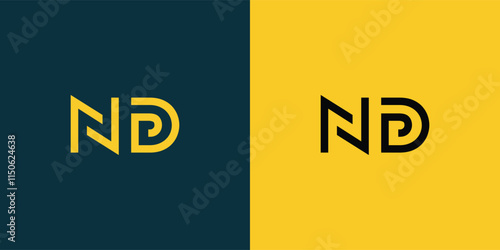 ND abstract  minimalist letters Logo Monogram. It is a minimalist logo, this logo is made by combining two letters