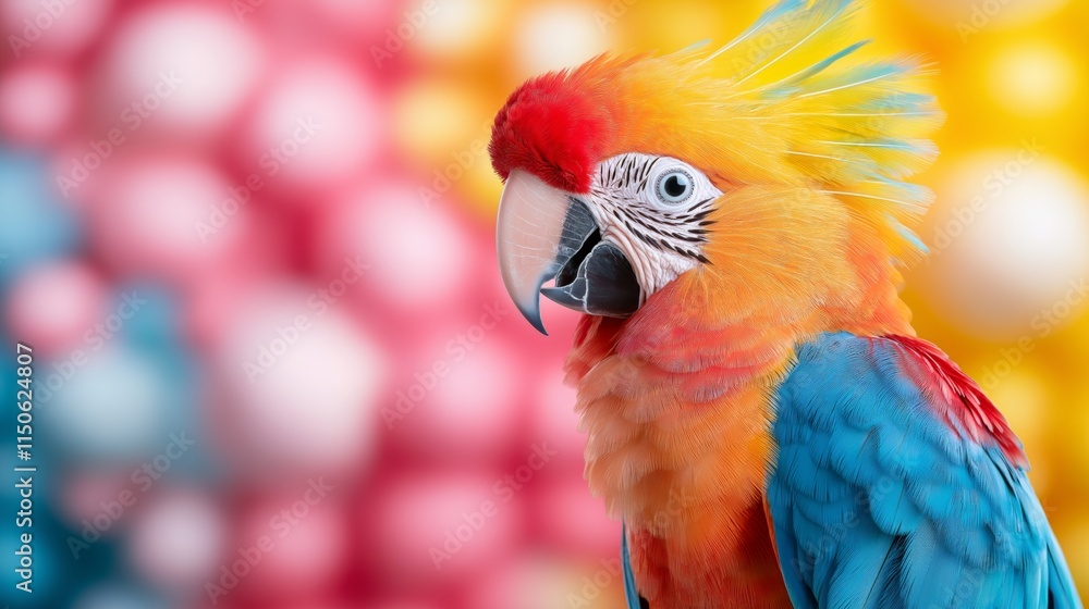 Obraz premium Close-up of vibrant parrot with colorful feathers