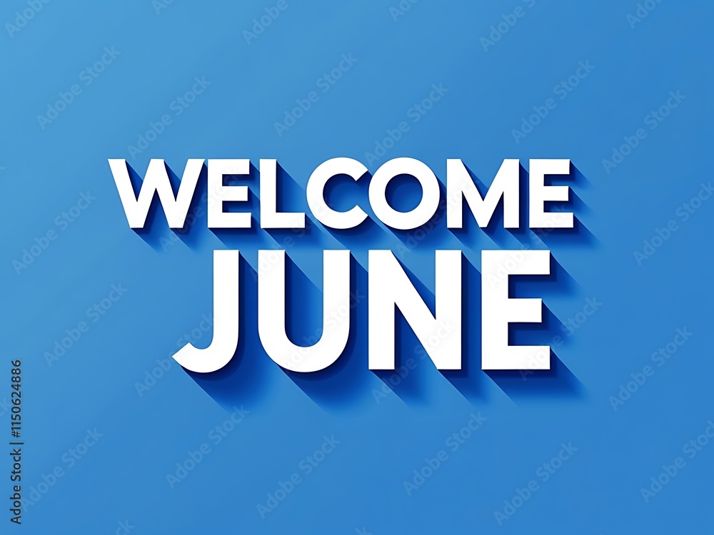 Welcome June White Text on Blue Background Welcome June White Text on Blue Background