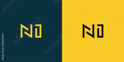 NI abstract  minimalist letters Logo Monogram. It is a minimalist logo, this logo is made by combining two letters