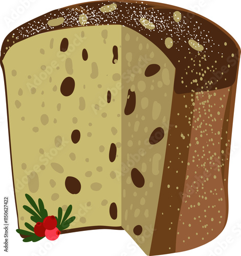 Traditional Christmas panettone with chocolate and candied fruit.