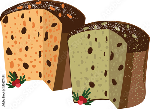 Traditional Christmas panettone 