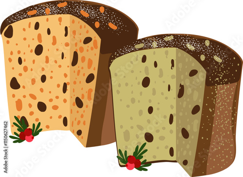 Traditional Christmas panettone 