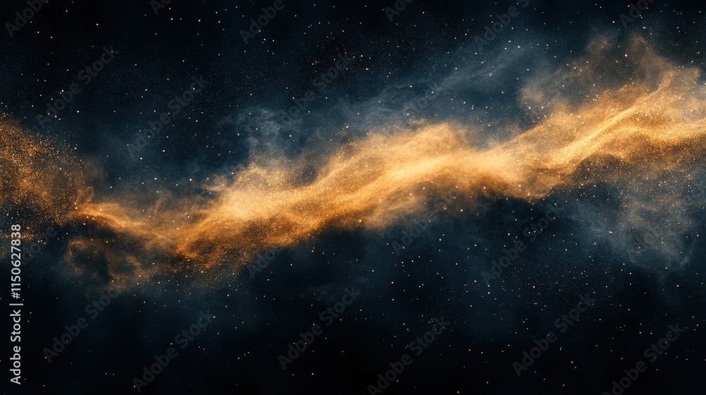 Fototapeta premium Stunning Golden Starry Galaxy Background