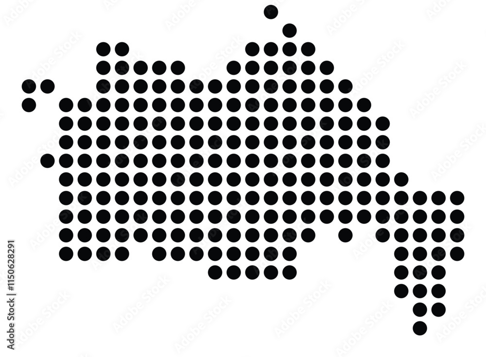 Symbol Map of the City Ancona (Italy) showing the city with a pattern of just a few black dots Symbol Map of the City Ancona (Italy) showing the city with a pattern of just a few black dots