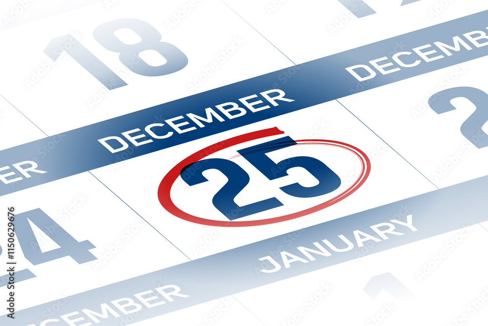 25 December 2025 year calendar day illustration 25 December 2025 year calendar day illustration