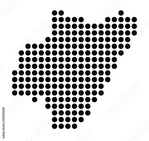 Symbol Map of the City Purmerend (Netherlands) showing the city with a pattern of just a few black dots