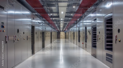 Golden safe in the middle of Emirates building and financial elments photo