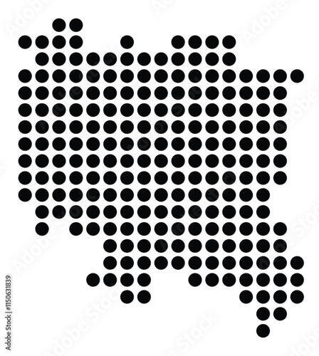 Symbol Map of the City M. Bialystok (Poland) showing the city with a pattern of just a few black dots