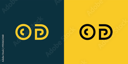 OD abstract  minimalist letters Logo Monogram. It is a minimalist logo, this logo is made by combining two letters