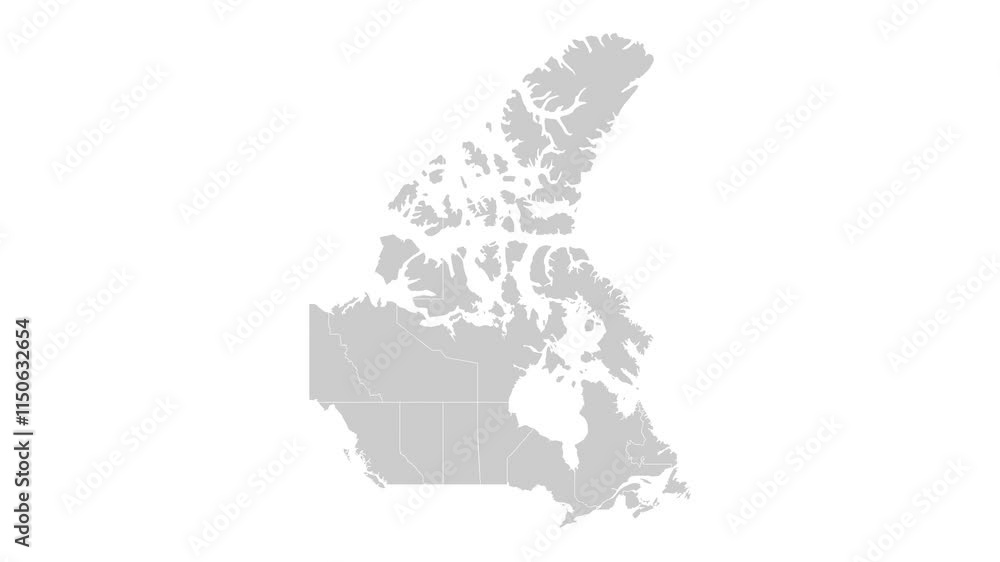Canada map animation. Animation of connecting all region country into a ...