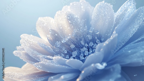 close up of a frosted white flower