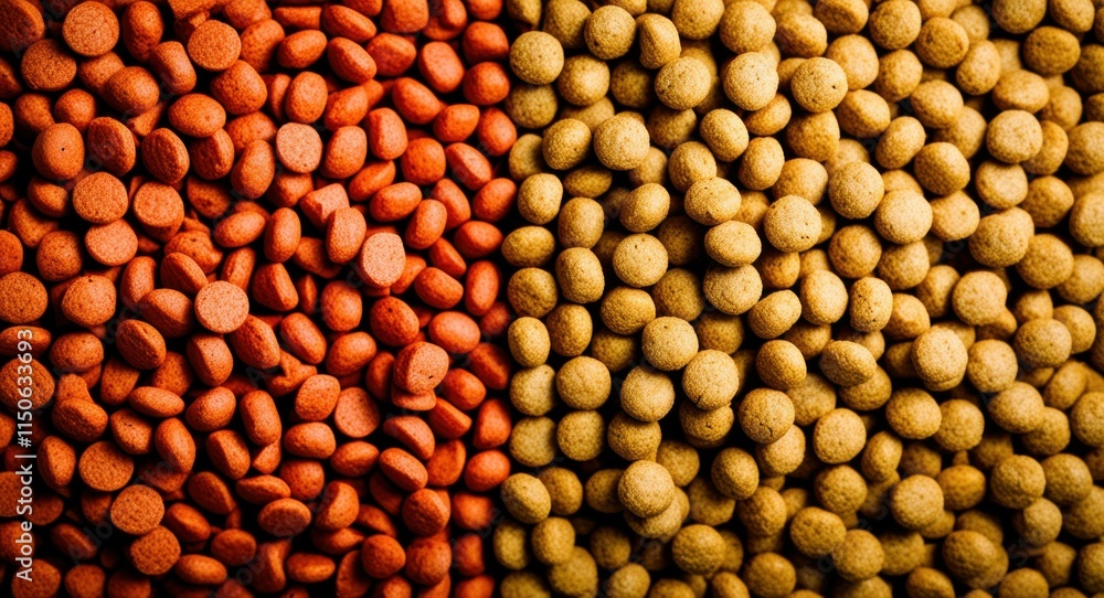 Fototapeta premium Macro photography, beans and legumes, contrasting colors, red and yellow, textured surface, food ingredients, healthy proteins, natural patterns, culinary background, raw ingredients, nutritious food,