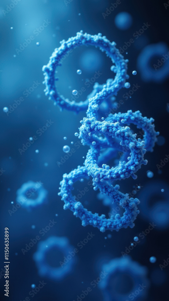 A microscopic view of semaglutide particles with a water background. A microscopic view of semaglutide particles with a water background.