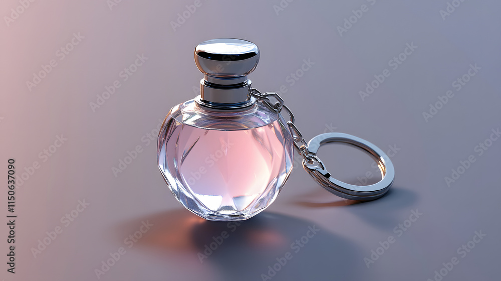 A chic keychain design shaped like a tiny perfume bottle. A chic keychain design shaped like a tiny perfume bottle.