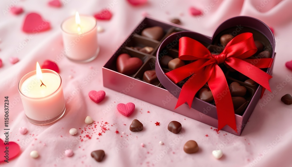 Chocolate Box and Candles for Valentine’s Day Chocolate Box and Candles for Valentine’s Day