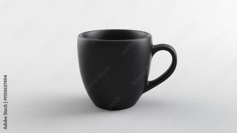 Black Coffee Cup on Table Black Coffee Cup on Table