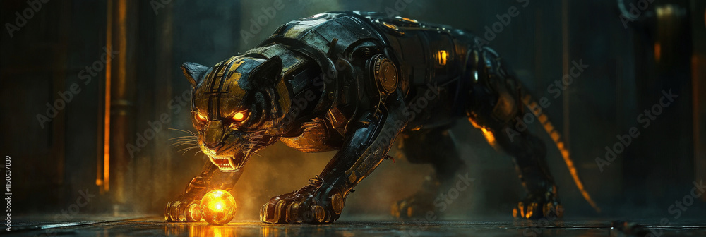Mechanical Panther with a Glowing Orb
Mechanical Panther with a Glowing Orb