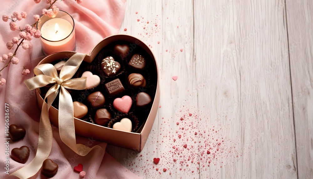 Chocolate Box and Candles for Valentine’s Day Chocolate Box and Candles for Valentine’s Day