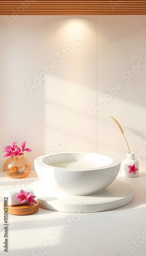 Wallpaper Mural Spa set on light background, isometry, with white tones Torontodigital.ca