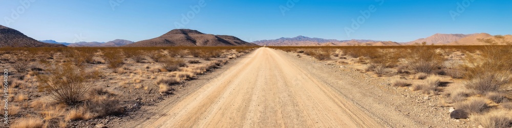 A road in the desert with a blue sky in the background. The road is empty and the sky is clear A road in the desert with a blue sky in the background. The road is empty and the sky is clear