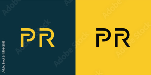 PR abstract  minimalist letters Logo Monogram. It is a minimalist logo, this logo is made by combining two letters
