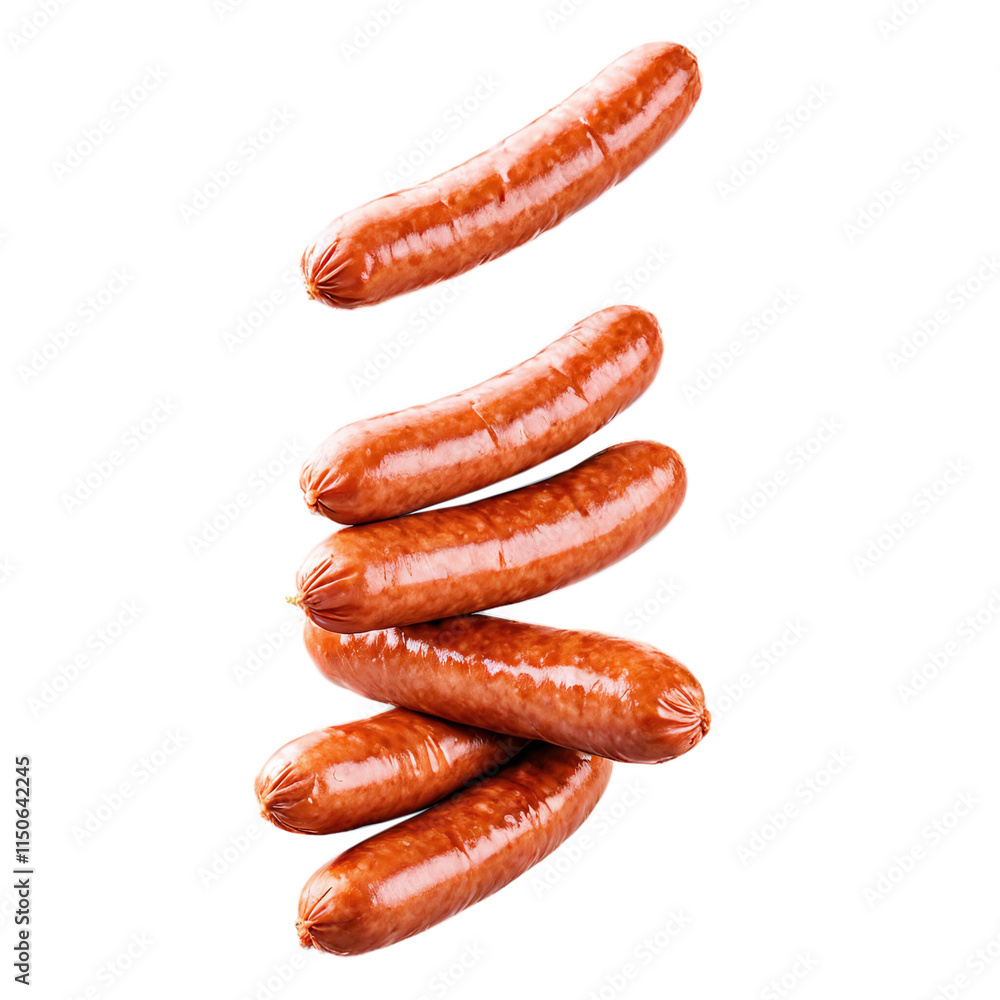 stacked sausages isolated on transparent background stacked sausages isolated on transparent background