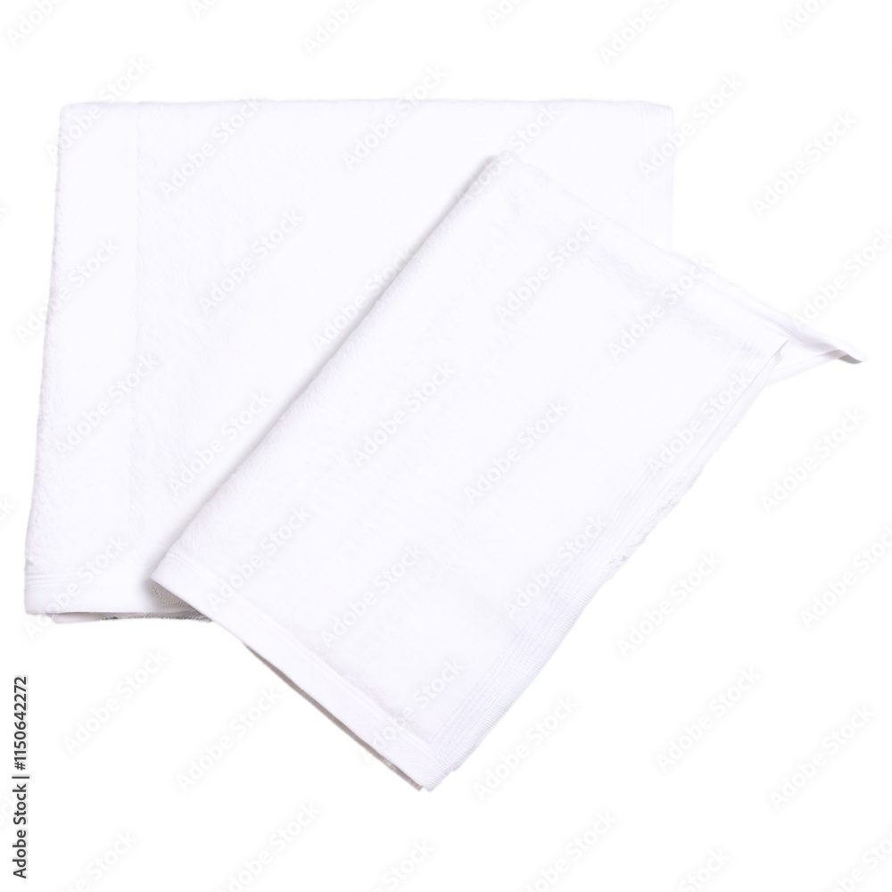 folded White towel isolated on transparent background folded White towel isolated on transparent background