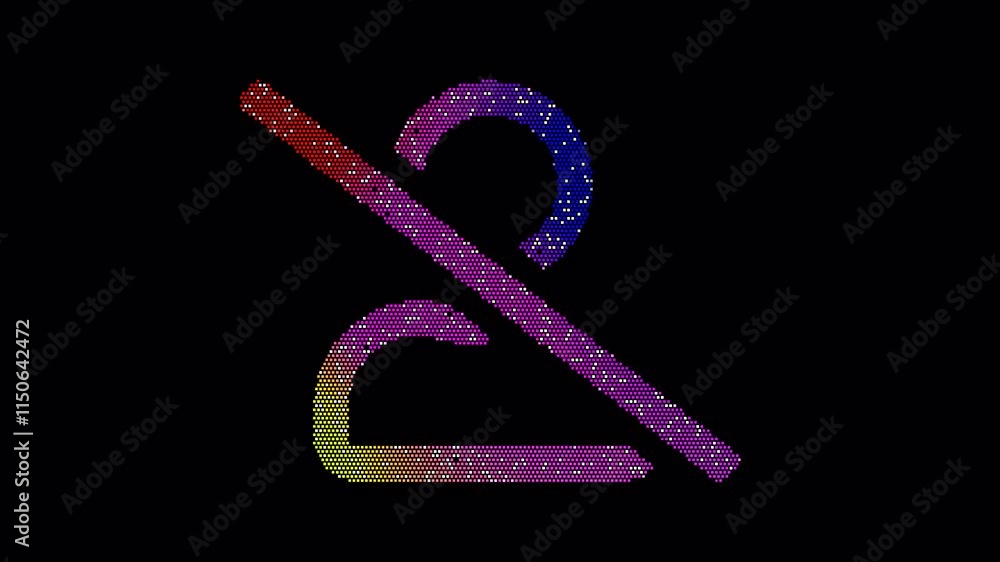 Icon user slash is made up of LED square shapes that shimmer and flicker. There are black dead diodes. In-Out looped. Alpha BW at the end Icon user slash is made up of LED square shapes that shimmer and flicker. There are black dead diodes. In-Out looped. Alpha BW at the end