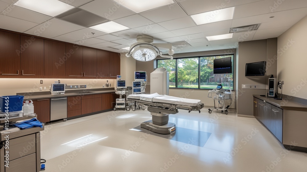 Anesthesia Tech Day Modern hospital operating room with advanced medical equipment and sterile environment Anesthesia Tech Day Modern hospital operating room with advanced medical equipment and sterile environment