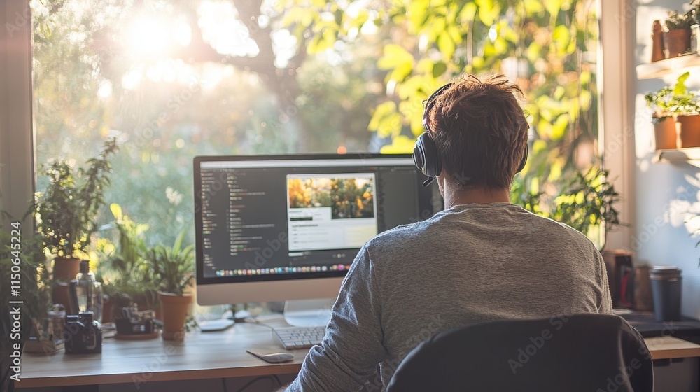 Man working from home Man working from home