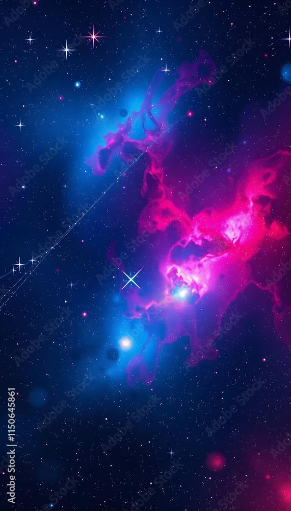 Red blue abstract cosmic galaxy background. Celestial outer space wallpaper. Illustration of beauty of colorful stellar universe with stars and nebula, pop-art, with white tones Red blue abstract cosmic galaxy background. Celestial outer space wallpaper. Illustration of beauty of colorful stellar universe with stars and nebula, pop-art, with white tones