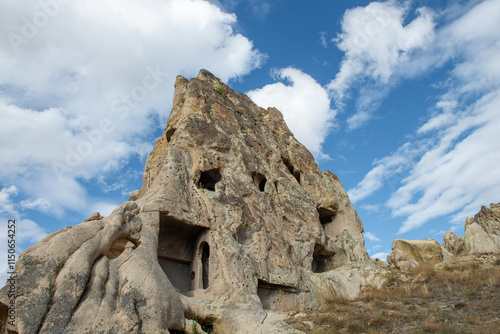 Fairy Chimneys are world-famous natural formations located in the Cappadocia region of Turkey. They were formed by the wind and water erosion of volcanic tuff layers over thousands of years.