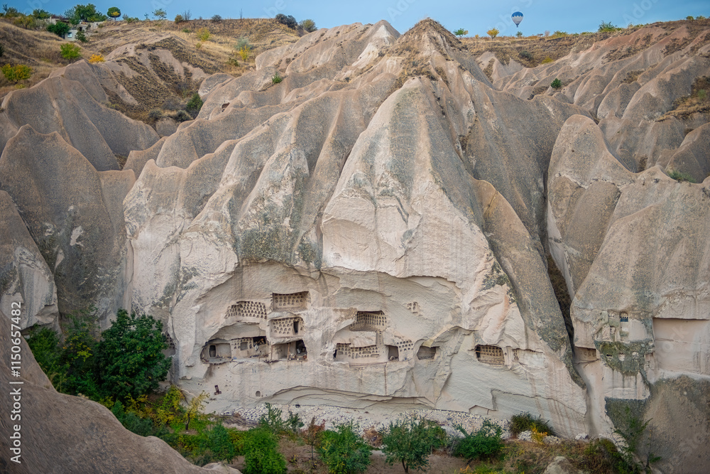 Fairy Chimneys are world-famous natural formations located in the Cappadocia region of Turkey. They were formed by the wind and water erosion of volcanic tuff layers over thousands of years.
