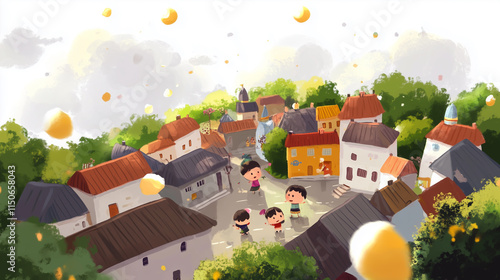 Playful Children’s Illustrations with Vibrant Scenes and Fantasy