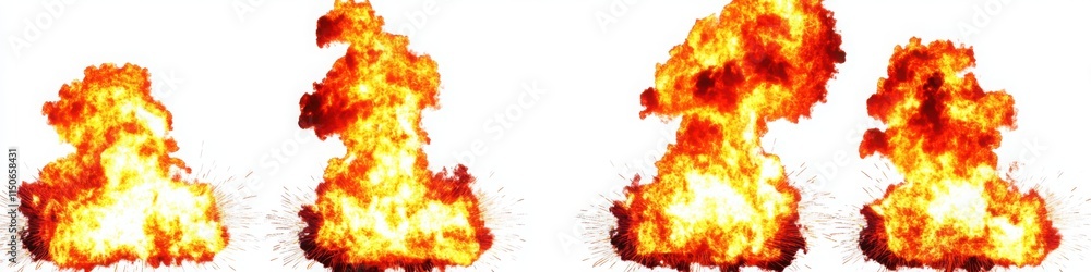 Flames rising on a white background, showcasing a dynamic and fiery design ideal for explosive-themed concepts, overlays, and special effects.
Flames rising on a white background, showcasing a dynamic and fiery design ideal for explosive-themed concepts, overlays, and special effects.