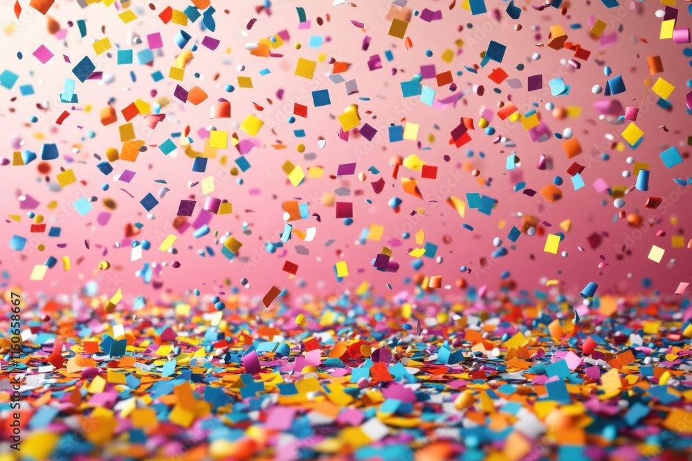 Confetti raining down against a vibrant pink background, creating a festive and playful design perfect for celebrations, parties, and event themes.
Confetti raining down against a vibrant pink background, creating a festive and playful design perfect for celebrations, parties, and event themes.
