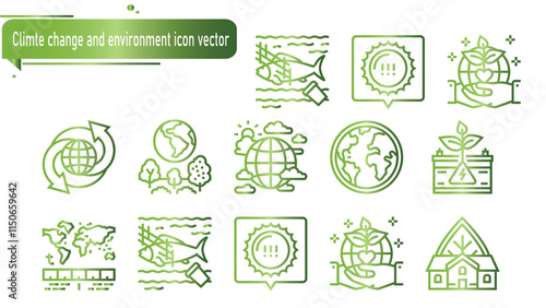 abstract design vector climte change and environment icon sets