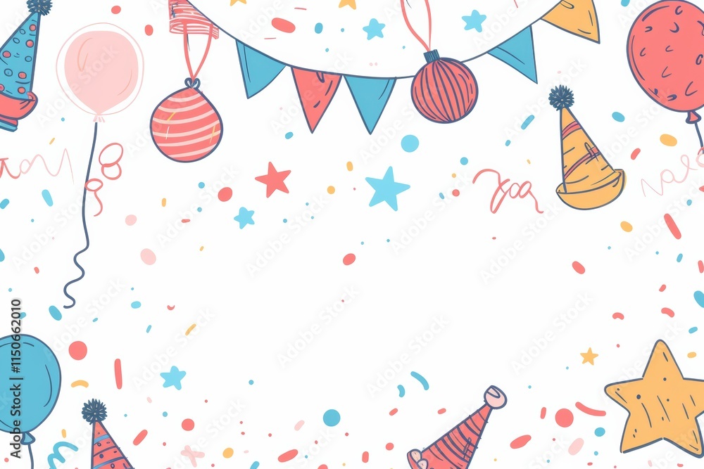 Whimsical New Year cartoon scene with on a clean white background. Whimsical New Year cartoon scene with on a clean white background.