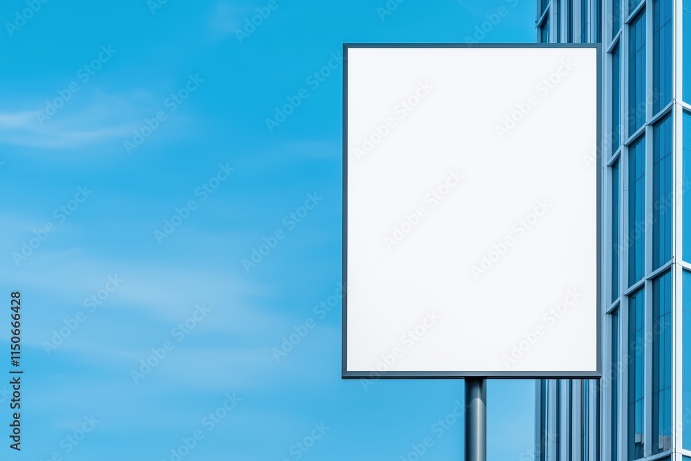 blank vertical billboard stands against clear blue sky, ideal for advertising blank vertical billboard stands against clear blue sky, ideal for advertising