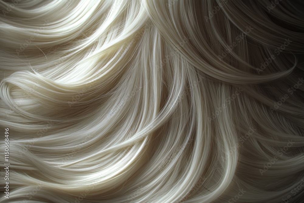 Close up view of flowing light blonde hair captured in soft light during a serene moment indoors. Generative AI Close up view of flowing light blonde hair captured in soft light during a serene moment indoors. Generative AI