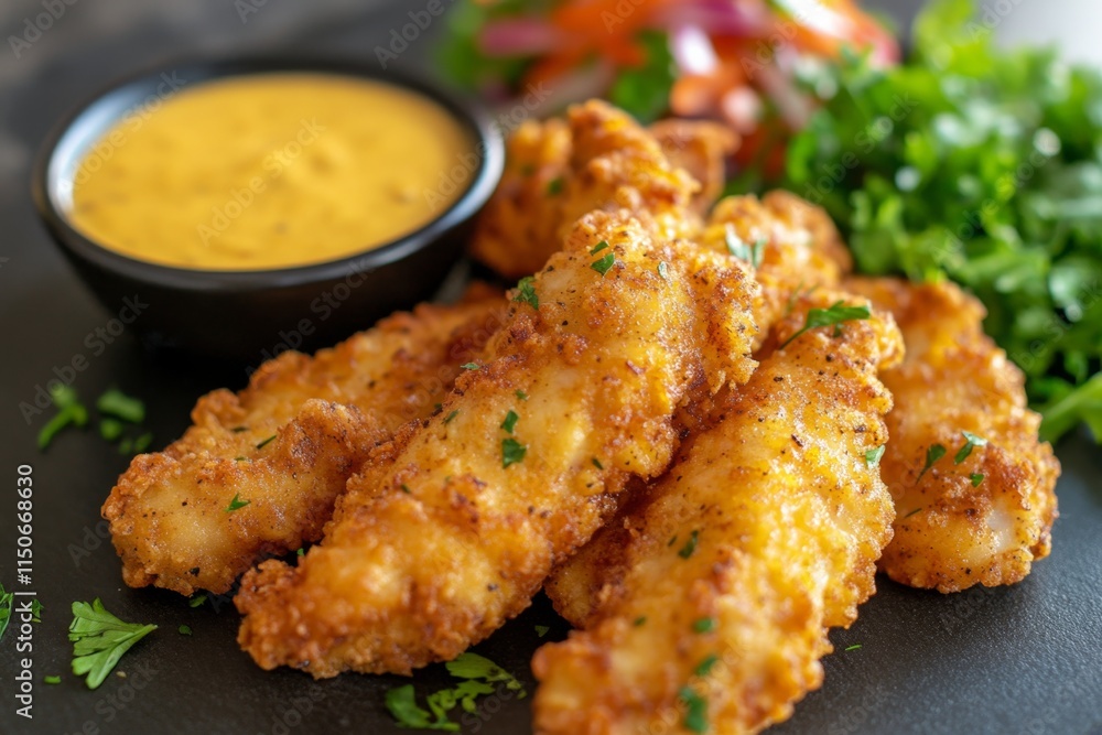 Crispy Chicken Fingers with Dipping Sauce